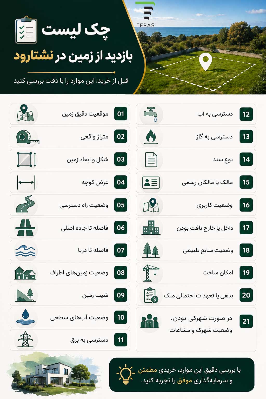 چک لیست بازدید از زمین در نشتارود
